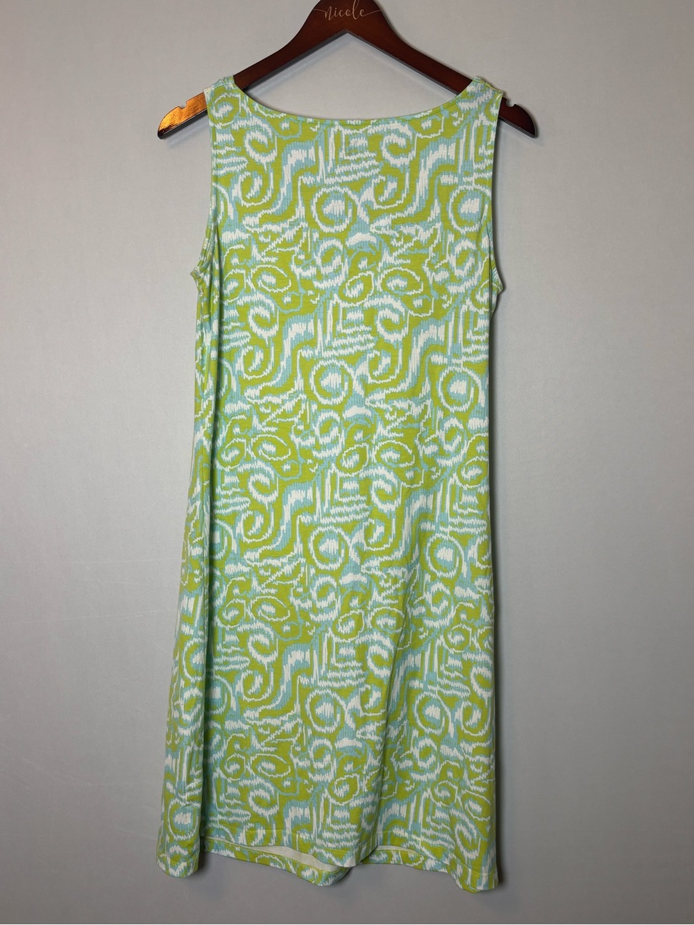 Title Nine Breeze Cowl Neck Tank Dress Womens M Green Activewear Travel Tennis - Picture 6 of 6